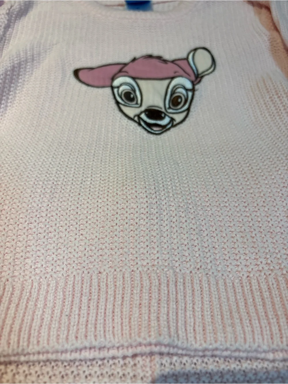 Disney Light Pink Knit Two-Piece Pajama Set with Deer Face